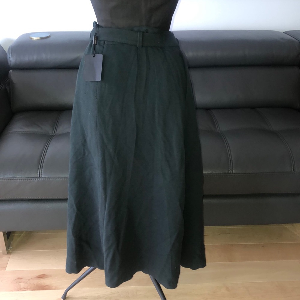 Massimo Dutti Dark Green Wrap Skirt - Picture 3 of 8